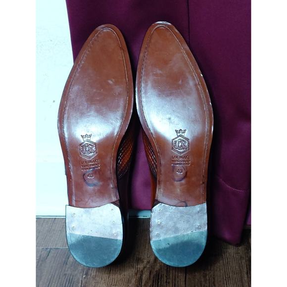 Lavorazione Blake Tan Patina Dress Shoes Mens 10 EU 43 Bespoke Italian Loafers main image 8